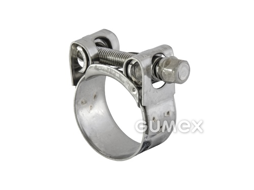 Schlauchschelle SUPRA W4, 19-21/18mm, Sechskantschraube, Edelstahl, 